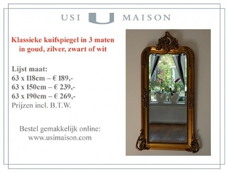 Top Aanbieding! Van barok tot moderne spiegels, bij Usi Maison vindt u ze allemaal! Gratis Levering! - 8