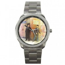 Stan Laurel en Oliver Hardy This Way Stainless Steel Horloge