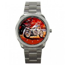 Harley Davidson "Custom Bike" Stainless Steel Horloge