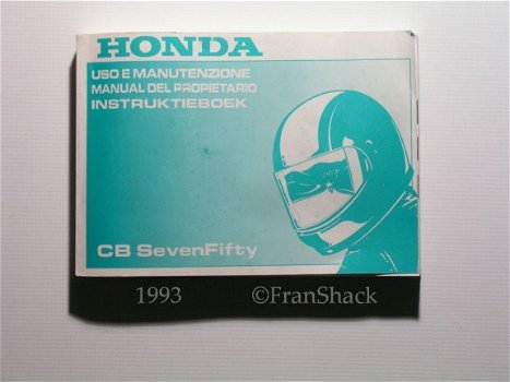 [1993] Honda CB750F2, Instruktieboek, Honda Motor Co Ltd - 1