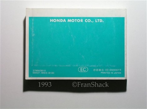 [1993] Honda CB750F2, Instruktieboek, Honda Motor Co Ltd - 5
