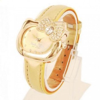 Schitterend 18 K goldplated Hello Kitty Horloge - 1