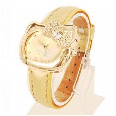 Schitterend 18 K goldplated Hello Kitty Horloge