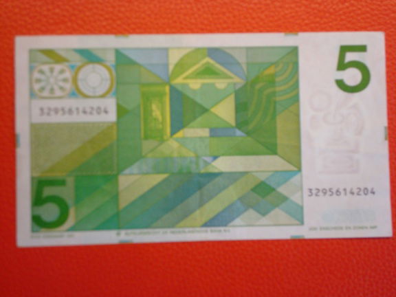 vijf,5 gulden biljet Vondel II,1973.24-1.Pracht.1. - Afbeelding 2