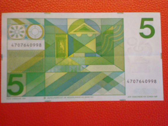 vijf,5 gulden biljet Vondel II,1973.24-1.Pracht.2 - Afbeelding 2