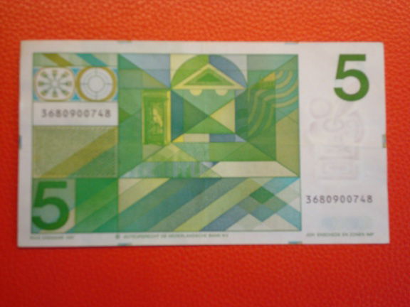 vijf,5 gulden biljet Vondel II,1973.24-1.Pracht.3. - Afbeelding 2