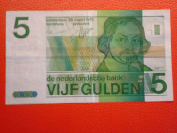 vijf,5 gulden biljet Vondel II,1973.24-1.P/ZF1. - nr. 1