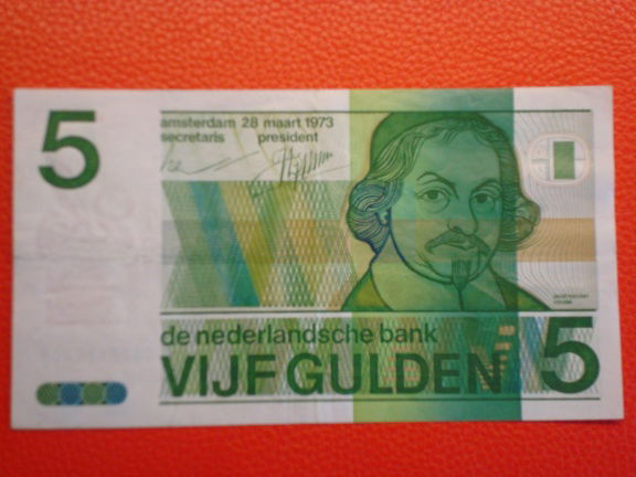 vijf,5 gulden biljet Vondel II,1973.24-1.P/ZF2. - nr. 1