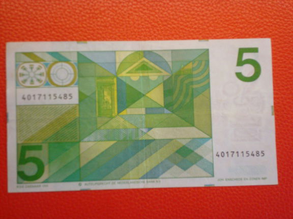 vijf,5 gulden biljet Vondel II,1973.24-1.P/ZF2. - Afbeelding 2