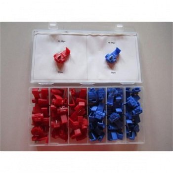 Schotchlocks blauw/rood assortiment 70 stuks in handige opbergdoos - 1
