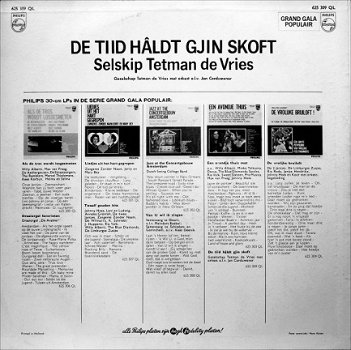 Selskip Tetman De Vries ‎– De Tiid Hâldt Gjin Skoft -Vinyl LP Fries/Frysk - 2