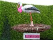 3d ooievaar + nest + roze strik + naambord - 2 - Thumbnail