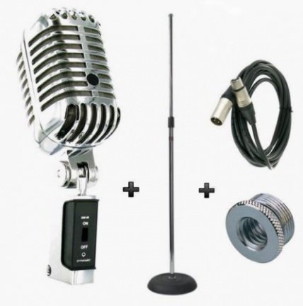 MEMPHIS Elvis Rock & Roll Microphone Pack + Statief + Kabel - nr. 1