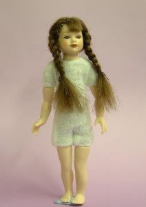 heidi ott popje 9,5 cm schattig meisje met vlechten - nr. 1