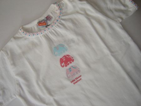 T-Shirt Olifant WIT maat 80 - 4