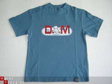 T-Shirt D M print maat 152 Rafblauw - 1