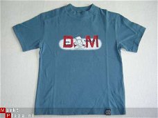 T-Shirt  D M print  maat 152  Rafblauw