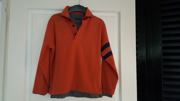 Gant oranje polotrui met grijs shirt nieuw maat 128 - 1