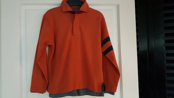 Gant oranje polotrui met grijs shirt nieuw maat 128 - 3