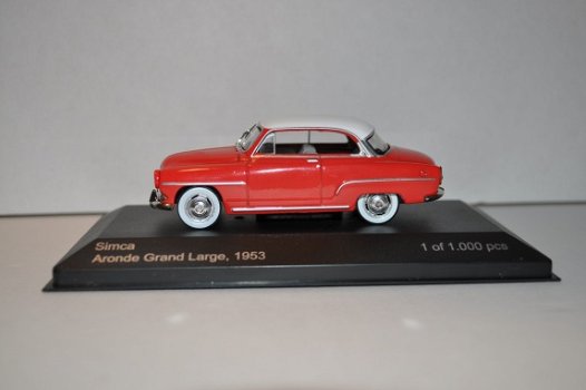 Simca Aronde Grand Large rood/wit 1953 1:43 Whitebox - 2