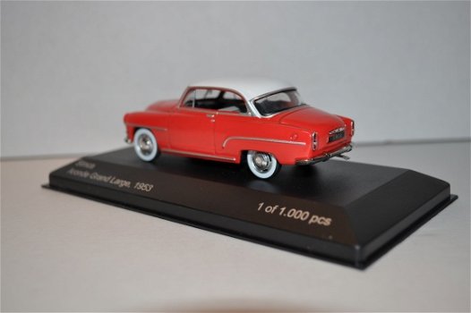 Simca Aronde Grand Large rood/wit 1953 1:43 Whitebox - 3