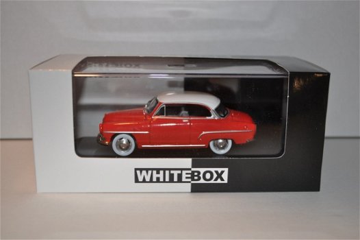 Simca Aronde Grand Large rood/wit 1953 1:43 Whitebox - 4