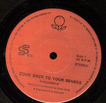 Letty de Jong / Cees Smal ‎– Come Back To Your Senses -Promo record Sunkist Vinyl - 1