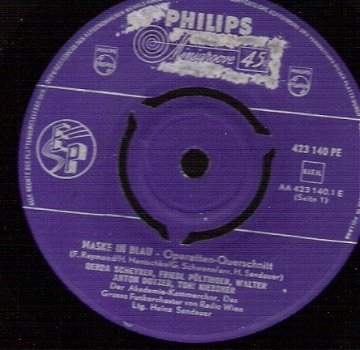 Heinz Sandauer ea - Maske In Blau- Operetten-Querschnitt-EP -vinyl Philips 423 140 PE Minigroove - 1