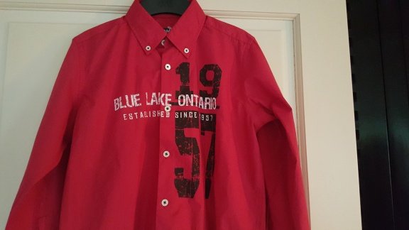 Red and Blu rood overhemd stoere tekst maat 128 nieuw - 2