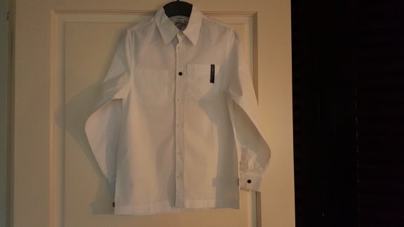 Jottum witte blouse met blauwe accenten maat 140 - 1