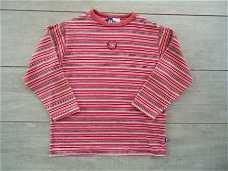 B&D NIEUW  Velours streep sweater  maat 110