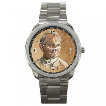 Paus Johannes Paulus II ART Stainless Steel Horloge - 1