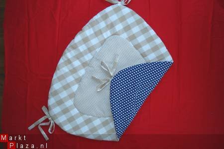 Boxkleed Bopita Driehoek beige blauw Boerenbont Polkadots - 1