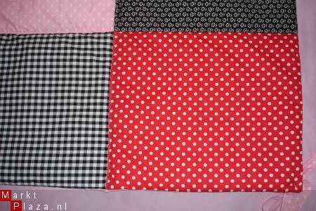 NIEUW Boxkleed Boerenbont Polkadots zwart rood roze wit - 3