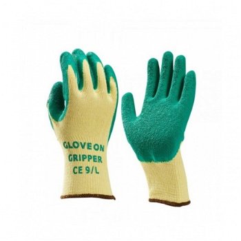 handschoen latex gecoat groen L (9) - 1