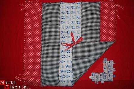 Boxkleed Holland rood wit Boerenbont Polkadots NIEUW! - 1