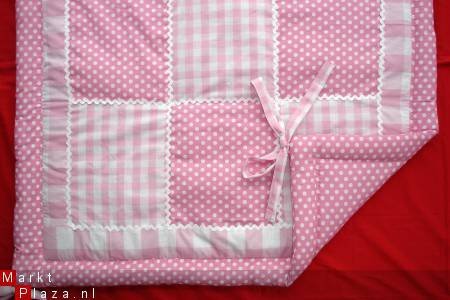 Boxkleed Boerenbont Polkadots roze wit ruit 3 NIEUW! - 2