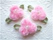 Prachtig velours roosje ~ 2 cm ~ Licht roze - 1 - Thumbnail