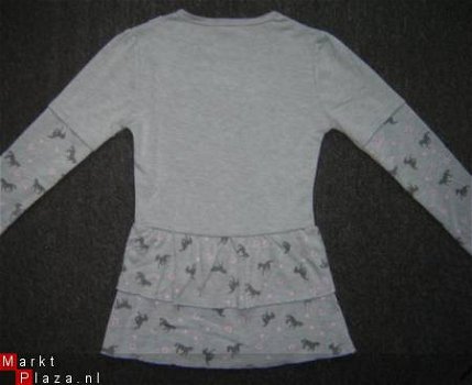 Dubbellook Tuniek met paard print Grijs maat 4 - 2