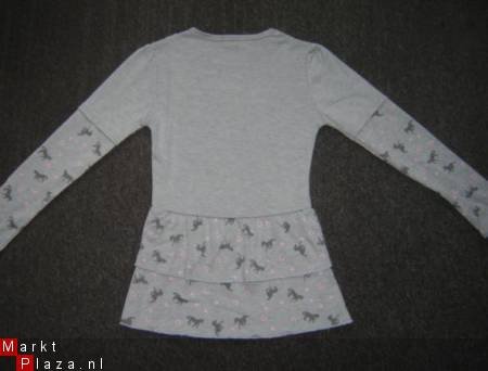 Dubbellook Tuniek met paard print Grijs maat 4 - 6