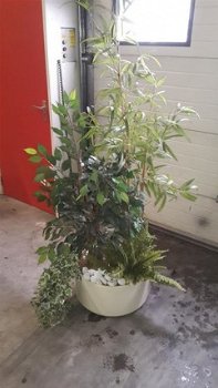 mooie compleet kunstplanten in een bloembak 1,9 mtr hoog - 3