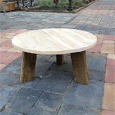 Ronde Steigerhout salontafel