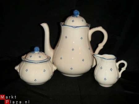 Koffieservies van Zell Harmersbach, blauwe stippen (Bv4b) - 1