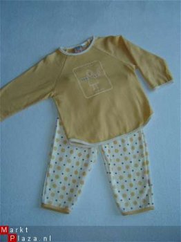 Nieuwe Feetje Meisjes tricot pyjama maat 74 of 80 Geel - 3