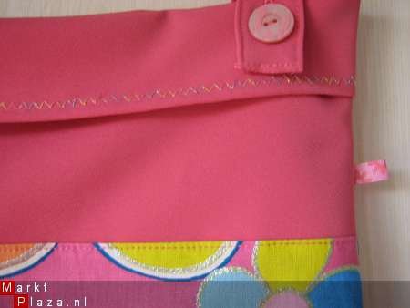 ** Vrolijk gebloemde speelgoedzak/opbergzak (roze of blauw) - Afbeelding 2