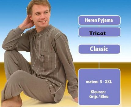 Nieuwe TRICOT Pyjama BLAUW maat XL - 6