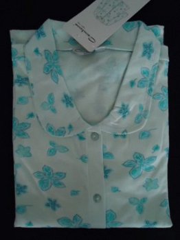 (Losse) Tricot Pyjama jas Lange Mouw maat 52/54 Mint - 1