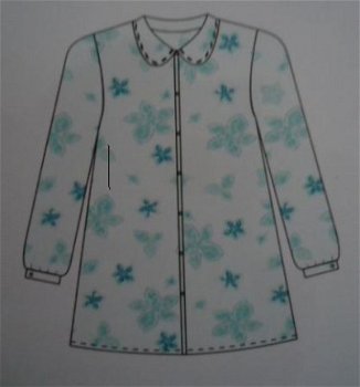 (Losse) Tricot Pyjama jas Lange Mouw maat 52/54 Mint - 2