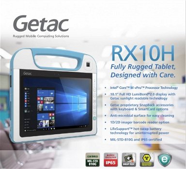 Fully Rugged Tablet Robust anti-bacterial tablet PC Getac RX10H Premium RD4OBADB5HXX - 1