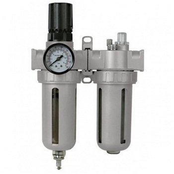 Pneumatische drukregelaar met water afscheider en olievernevelaar 1 t/m 10 bar regelbaar - 1